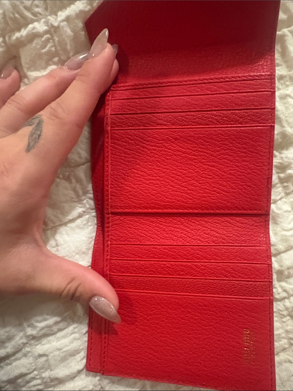 Miu Miu Pink Leather Envelope Wallet with Red Heart - Picture 12 of 15